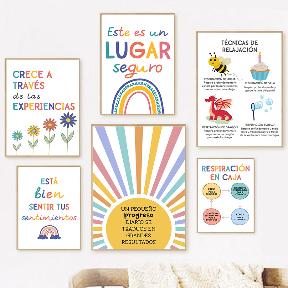 Kids Education Yes - Lema de educación española, sol arcoíris,